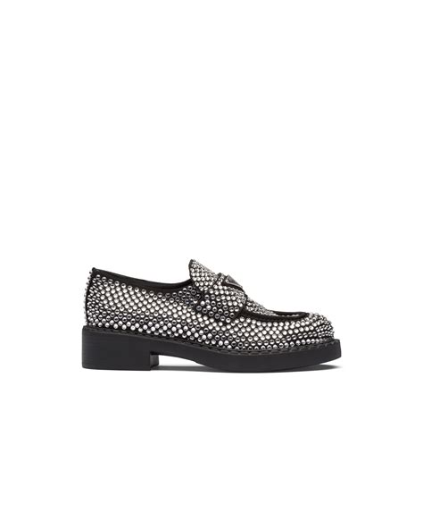 prada crustal|Prada crystal loafer.